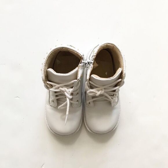 AKID white studded combat boots VGUC size 9 - Picture 3 of 8